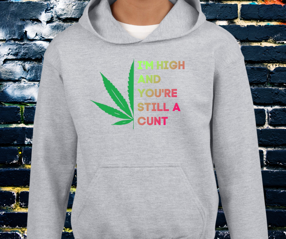 Im High and you're still a cunt hoodie