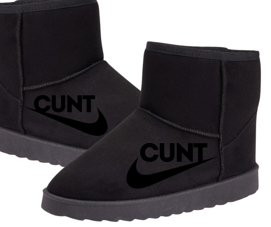 Cunt Tick Slipper boots - Black on black